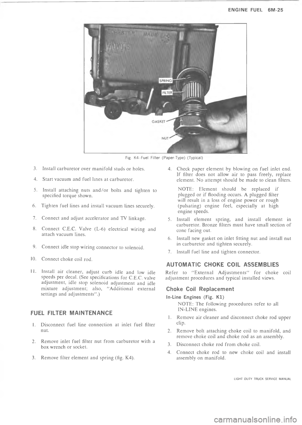 CHEVROLET LIGHT DUTY TRUCK 1973  Service Manual        =   4 >( 	!             !!  *!
/       !     
1 	! *% !    L    