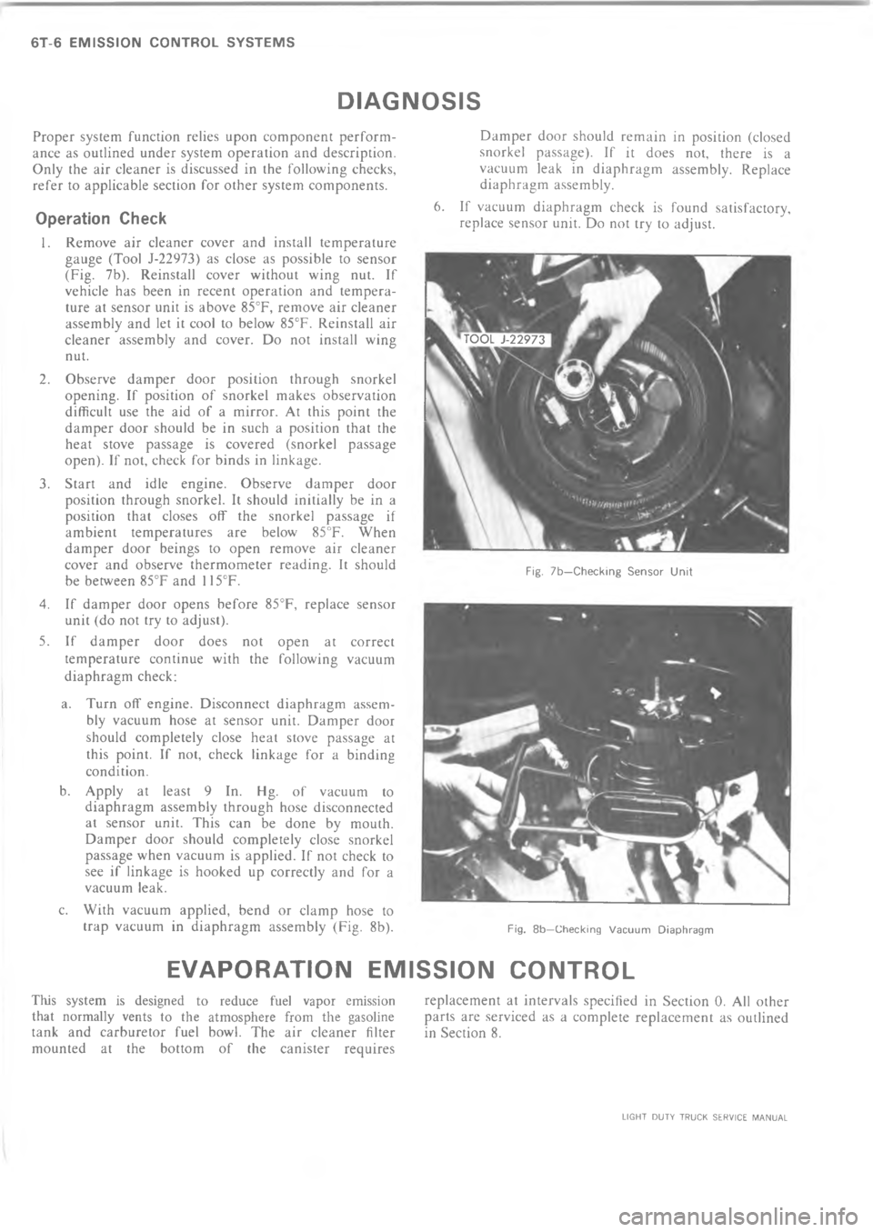 CHEVROLET LIGHT DUTY TRUCK 1973  Service Manual =  =                  6         !!  !            K
 !    !!         !