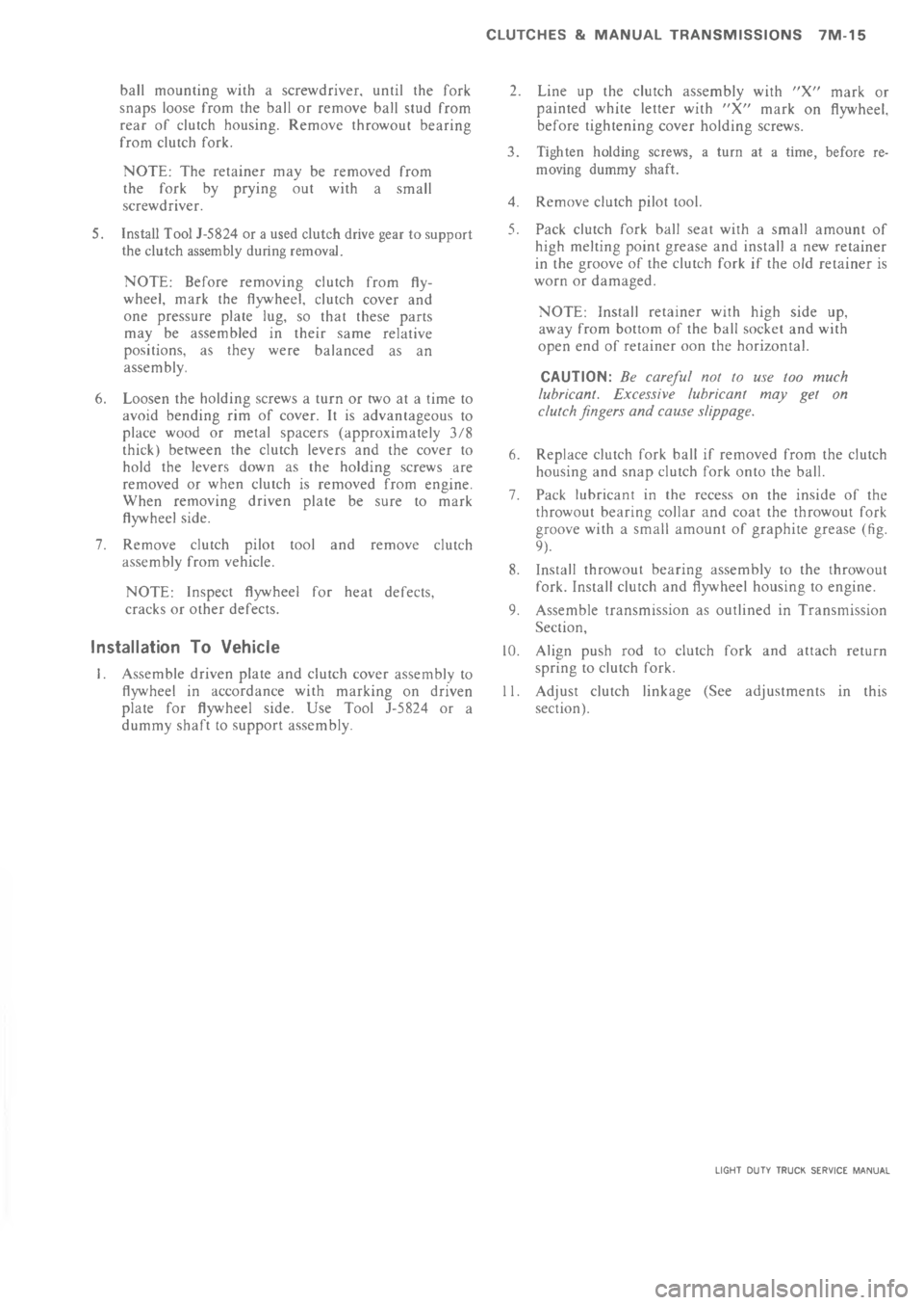 CHEVROLET LIGHT DUTY TRUCK 1973  Service Manual 	 M                    C    > % .*  !.7  * #
!! !  *     ! 
  * *