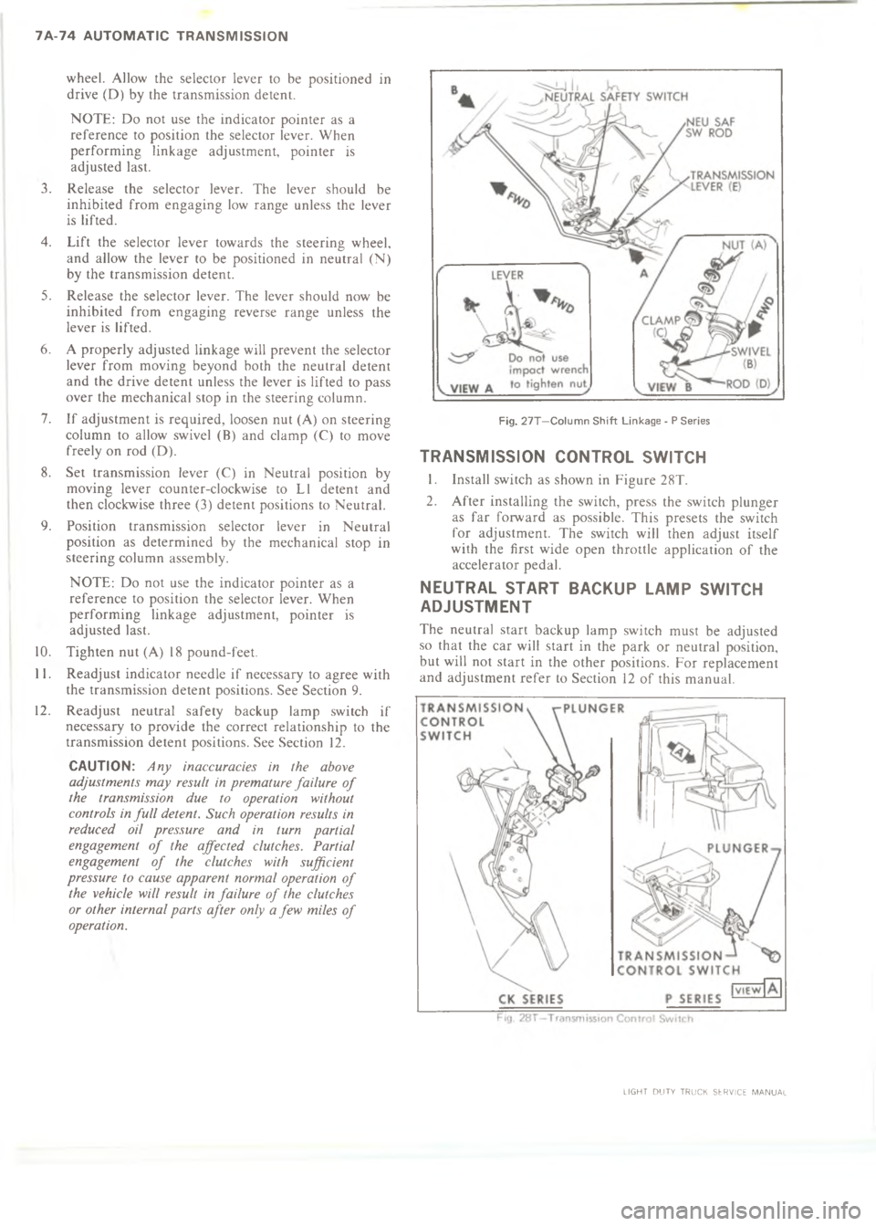 CHEVROLET LIGHT DUTY TRUCK 1973  Service Manual C  CA               .* 4. * !    ! 
 >$?  * ! !! 
+ C "-8 $   ! *      