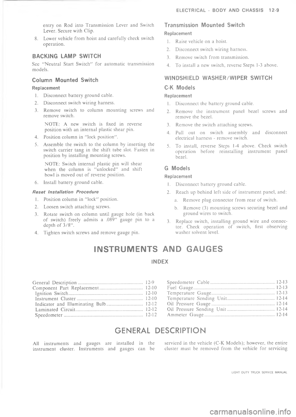 CHEVROLET LIGHT DUTY TRUCK 1973  Service Manual   6  	 4?  ,  " ! !!   .*
  . * 0
: . *   *!   *# !.*
 