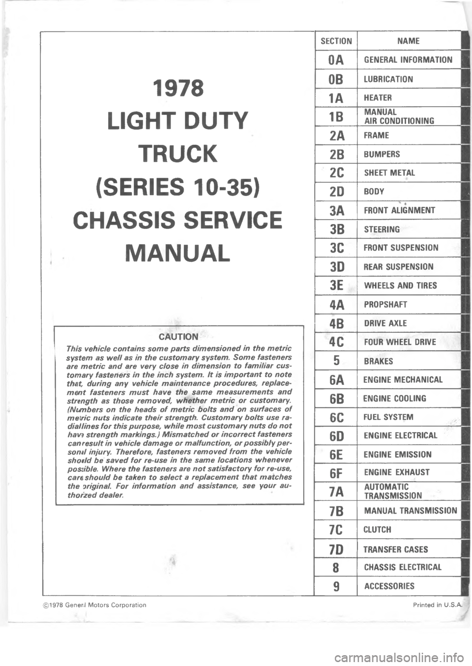 CHEVROLET PASSENGER 1978  Overhaul Manual 	




 


















!



 

#
#"
#
#"





%$
%
%
"








 



	
0 