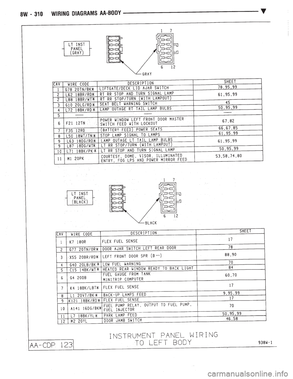 CHEVROLET PLYMOUTH ACCLAIM 1993  Service Manual 