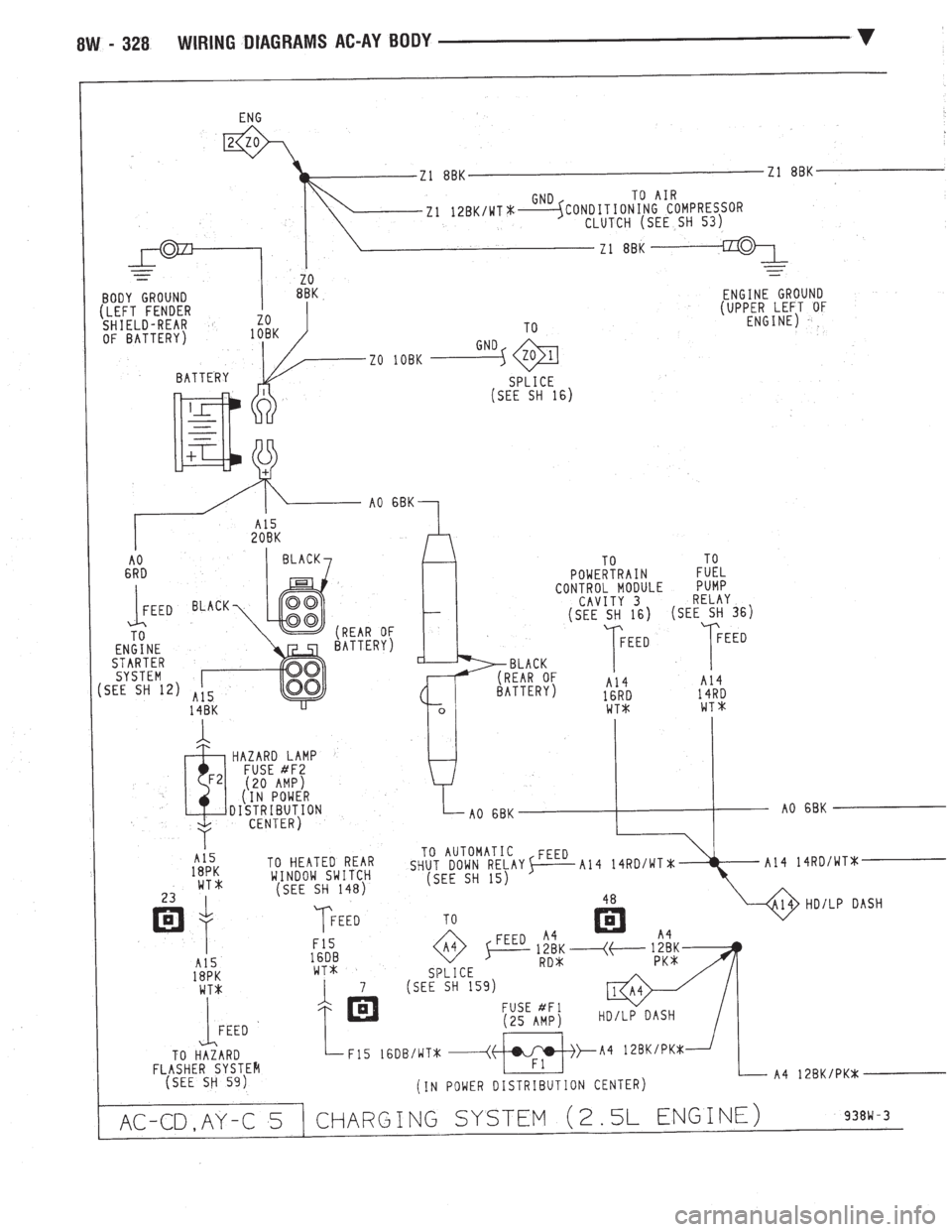 CHEVROLET PLYMOUTH ACCLAIM 1993  Service Manual 