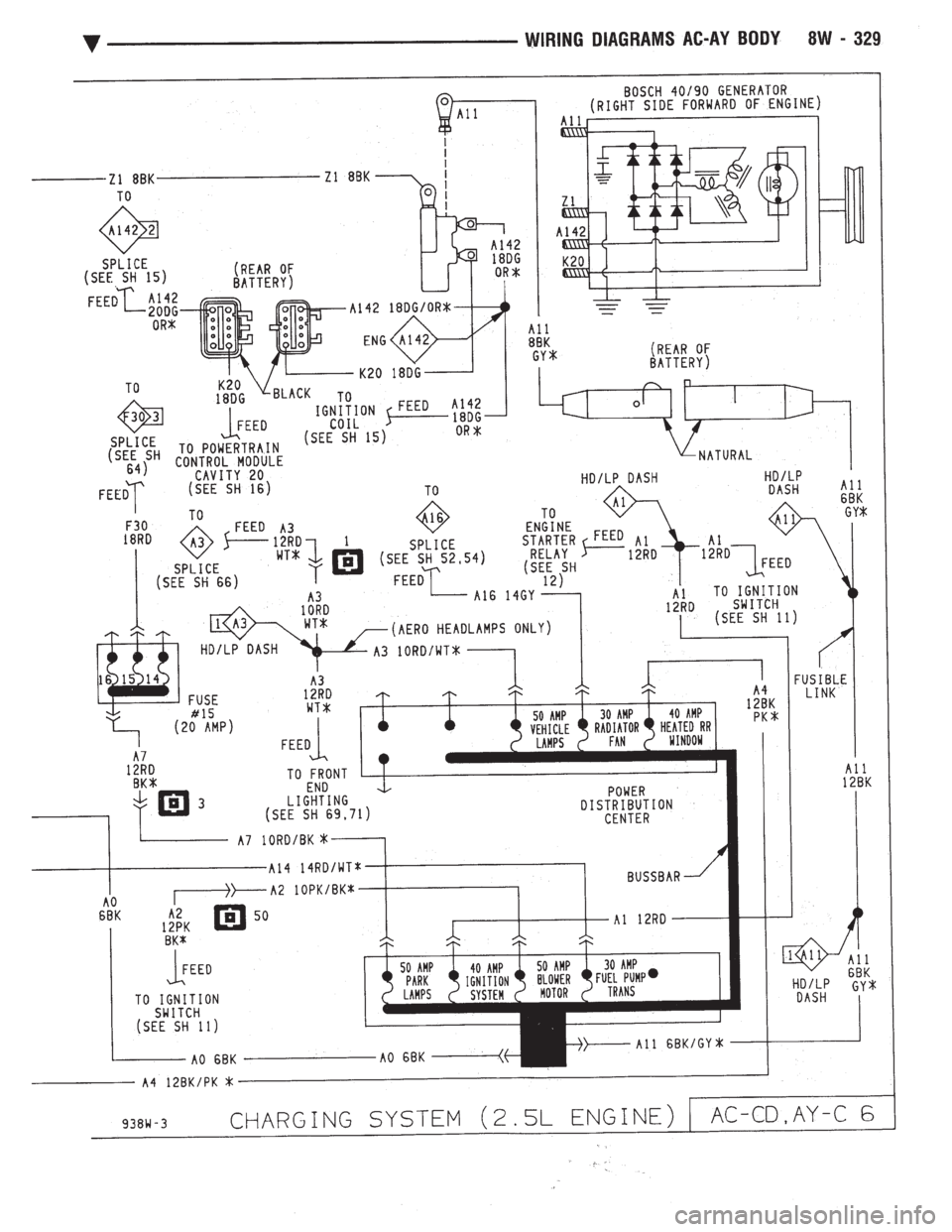 CHEVROLET PLYMOUTH ACCLAIM 1993  Service Manual 