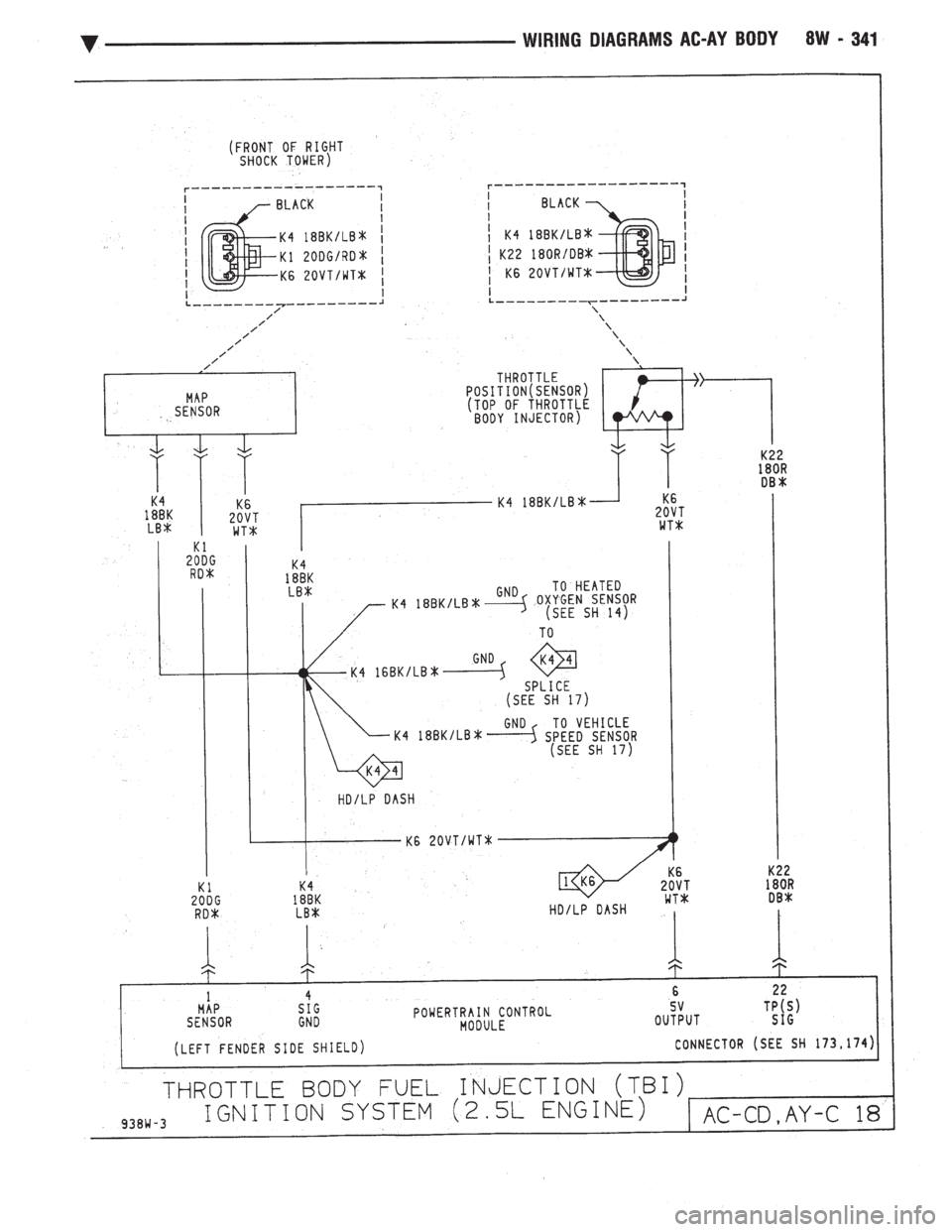 CHEVROLET PLYMOUTH ACCLAIM 1993  Service Manual 