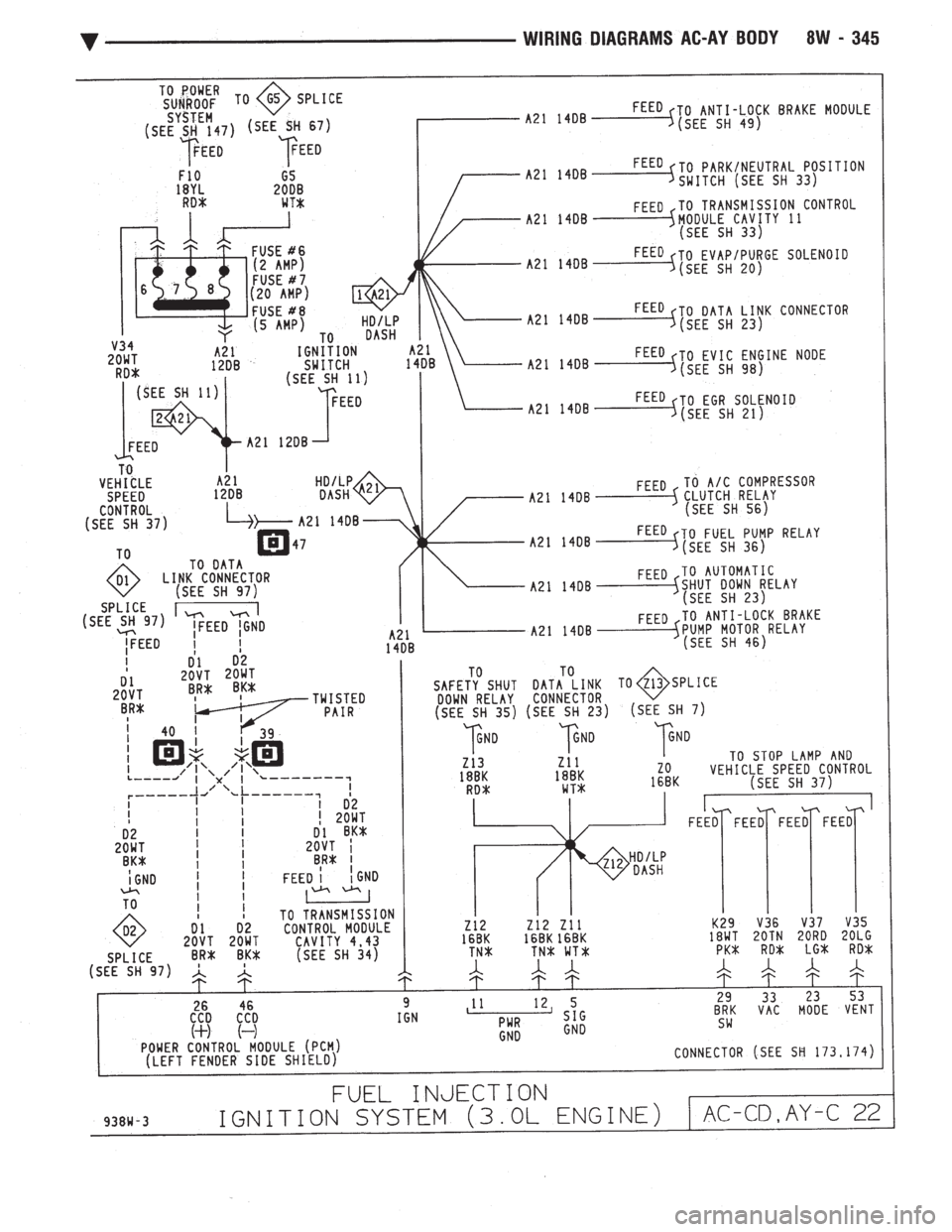 CHEVROLET PLYMOUTH ACCLAIM 1993  Service Manual 