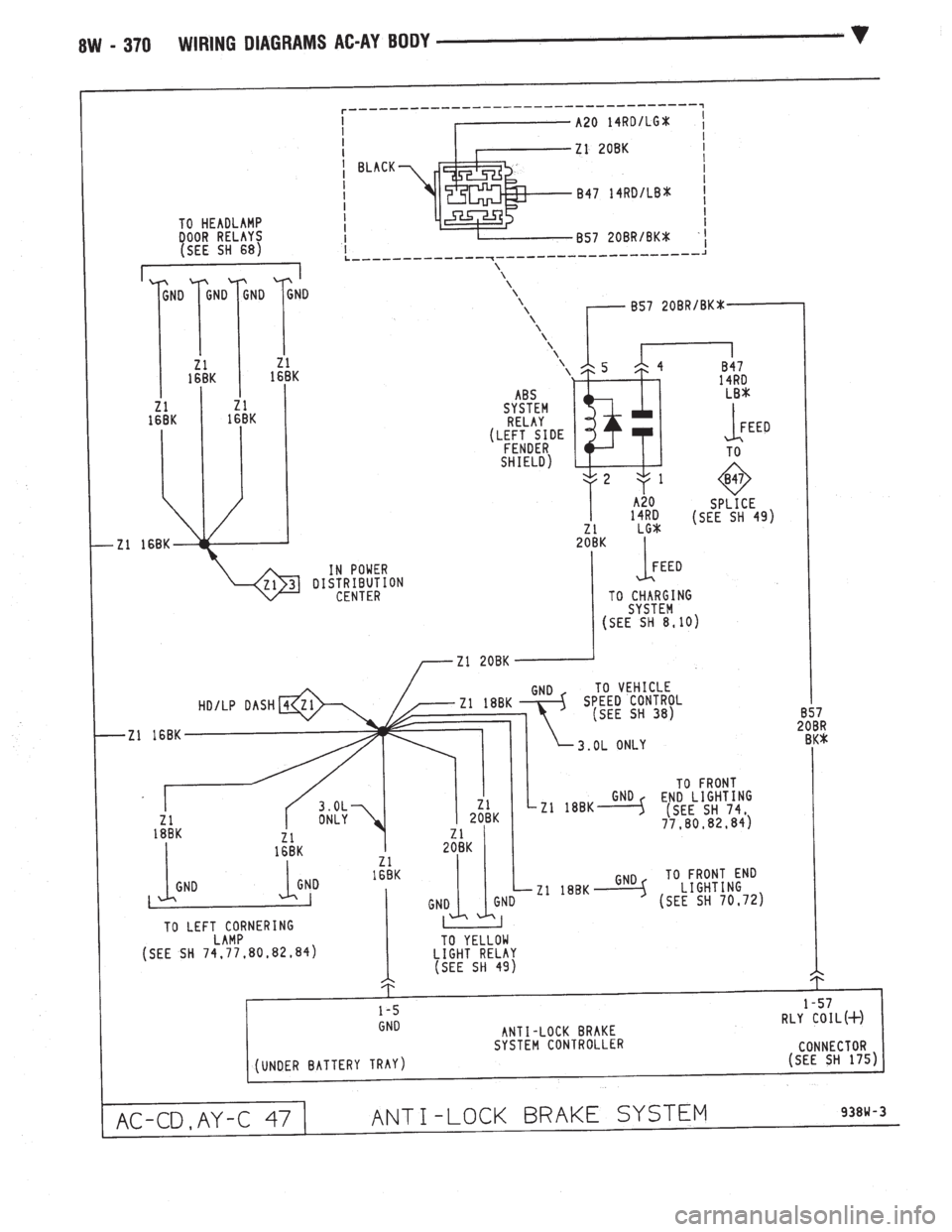 CHEVROLET PLYMOUTH ACCLAIM 1993  Service Manual 
