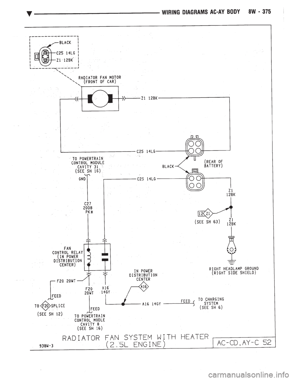 CHEVROLET PLYMOUTH ACCLAIM 1993  Service Manual 