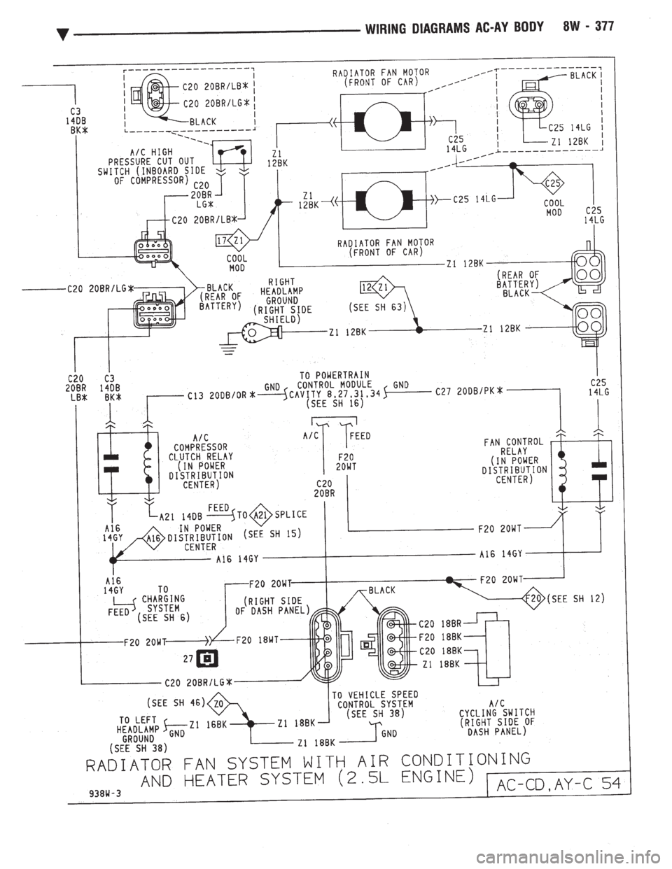 CHEVROLET PLYMOUTH ACCLAIM 1993  Service Manual 