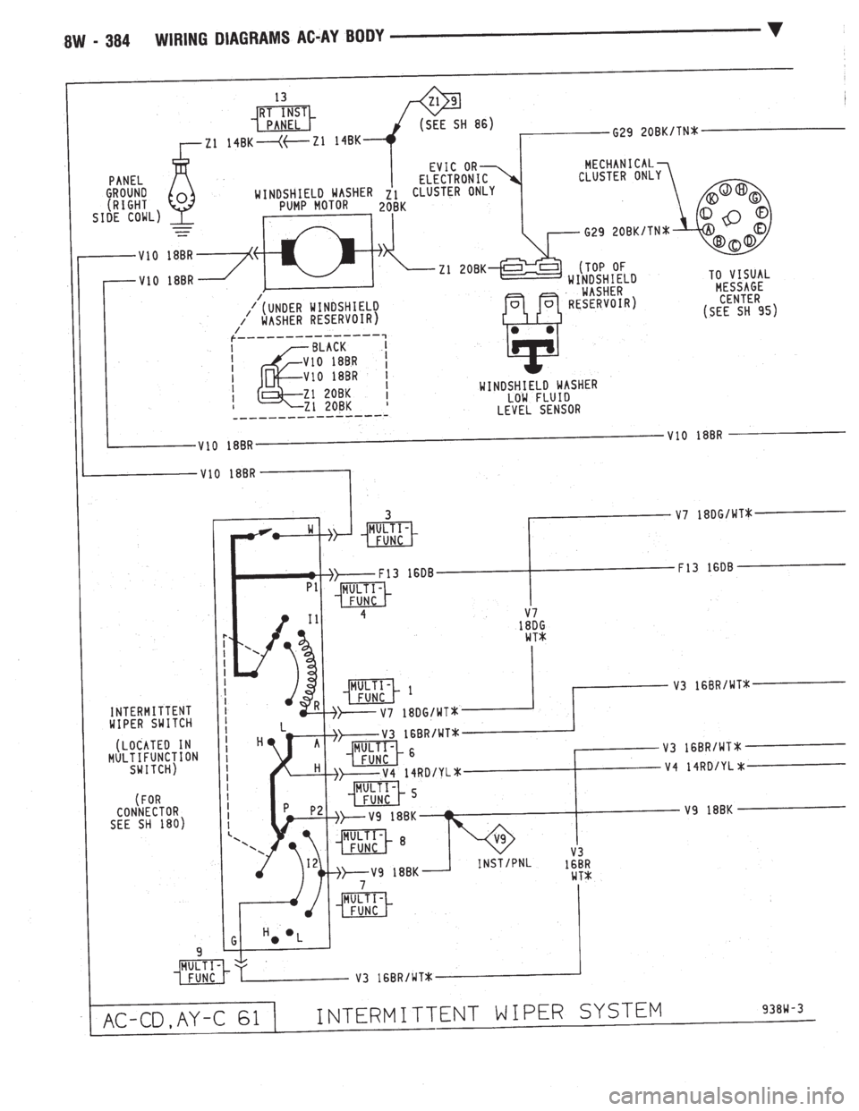CHEVROLET PLYMOUTH ACCLAIM 1993  Service Manual 