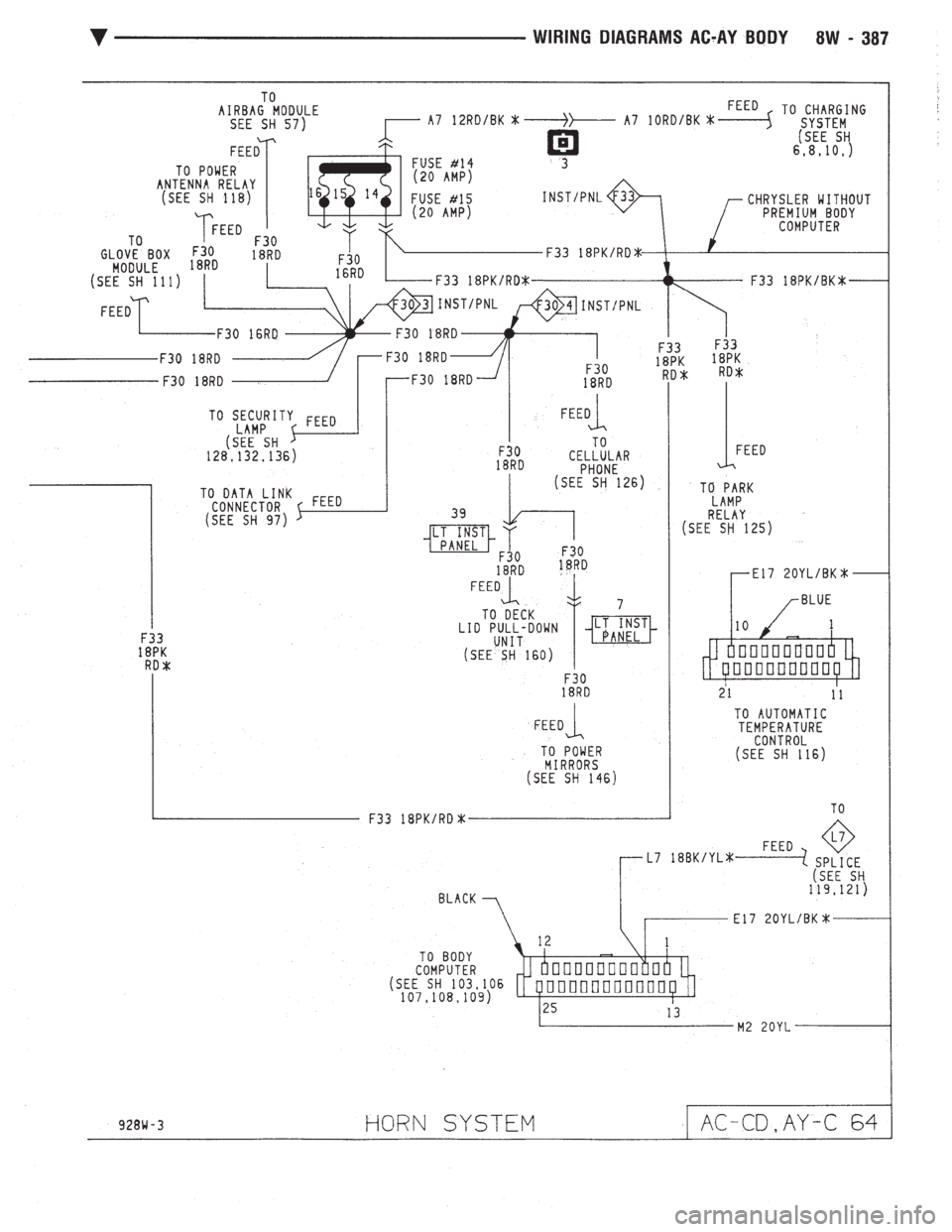CHEVROLET PLYMOUTH ACCLAIM 1993  Service Manual 