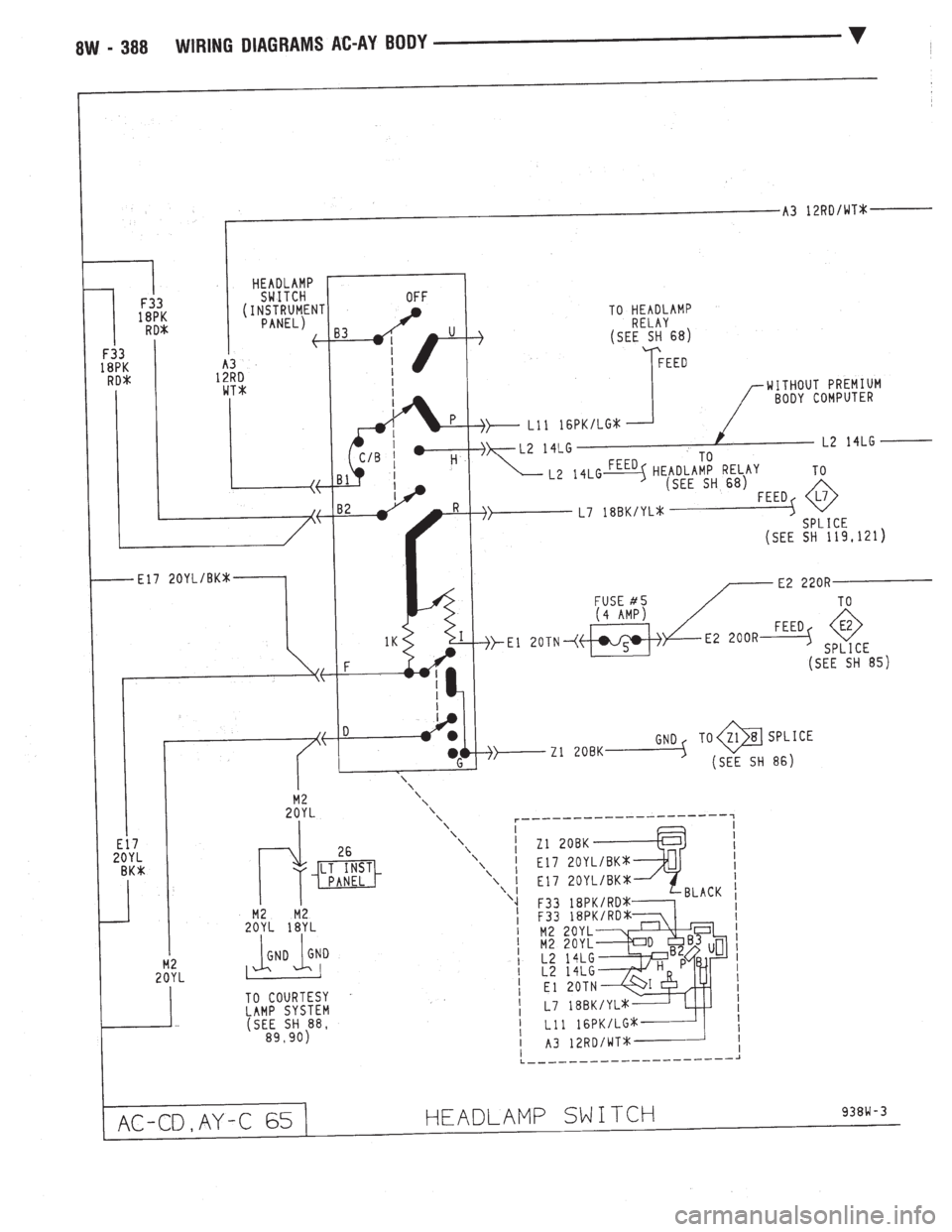 CHEVROLET PLYMOUTH ACCLAIM 1993  Service Manual 