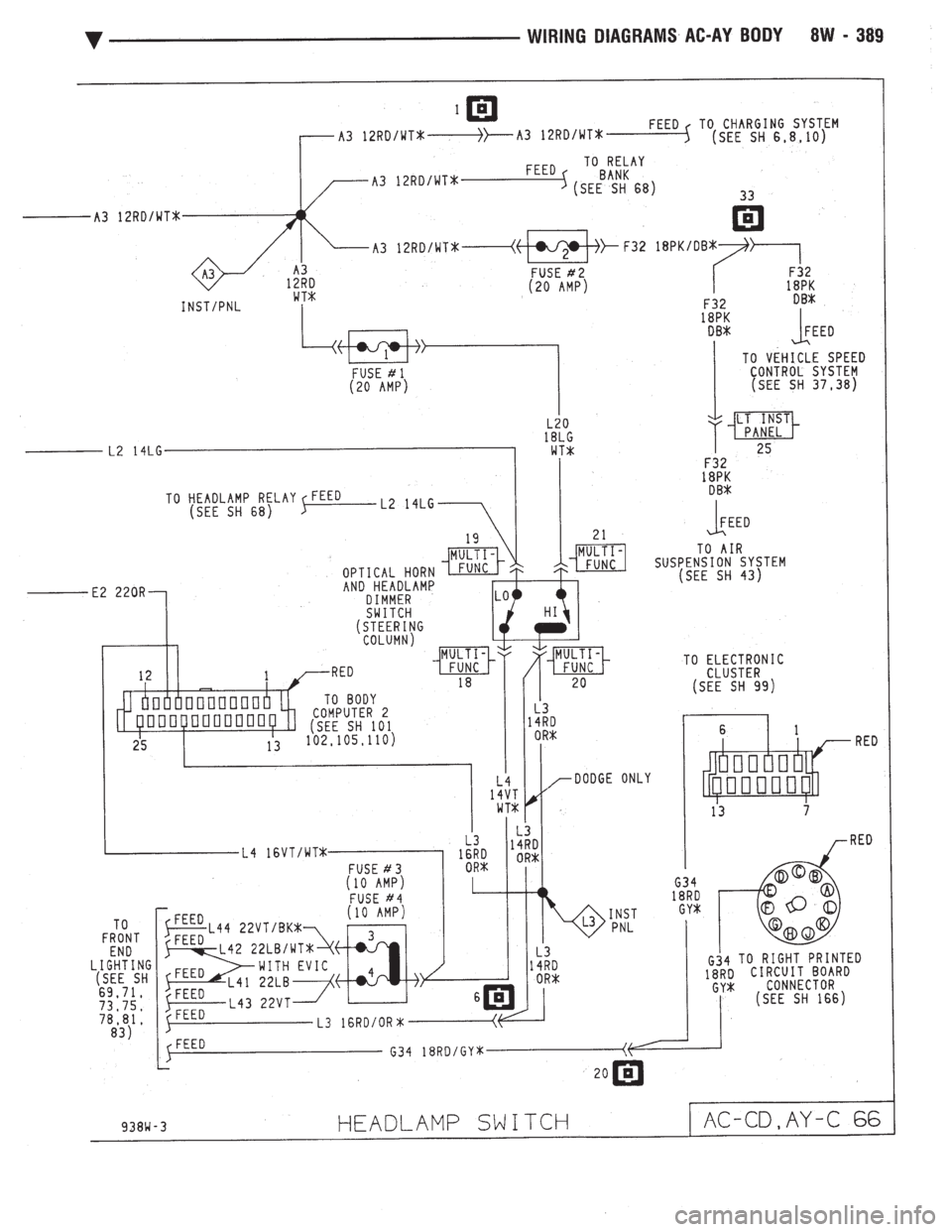 CHEVROLET PLYMOUTH ACCLAIM 1993  Service Manual 