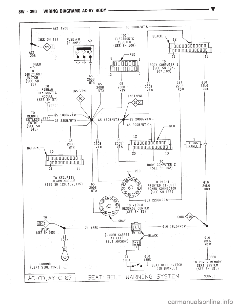CHEVROLET PLYMOUTH ACCLAIM 1993  Service Manual 