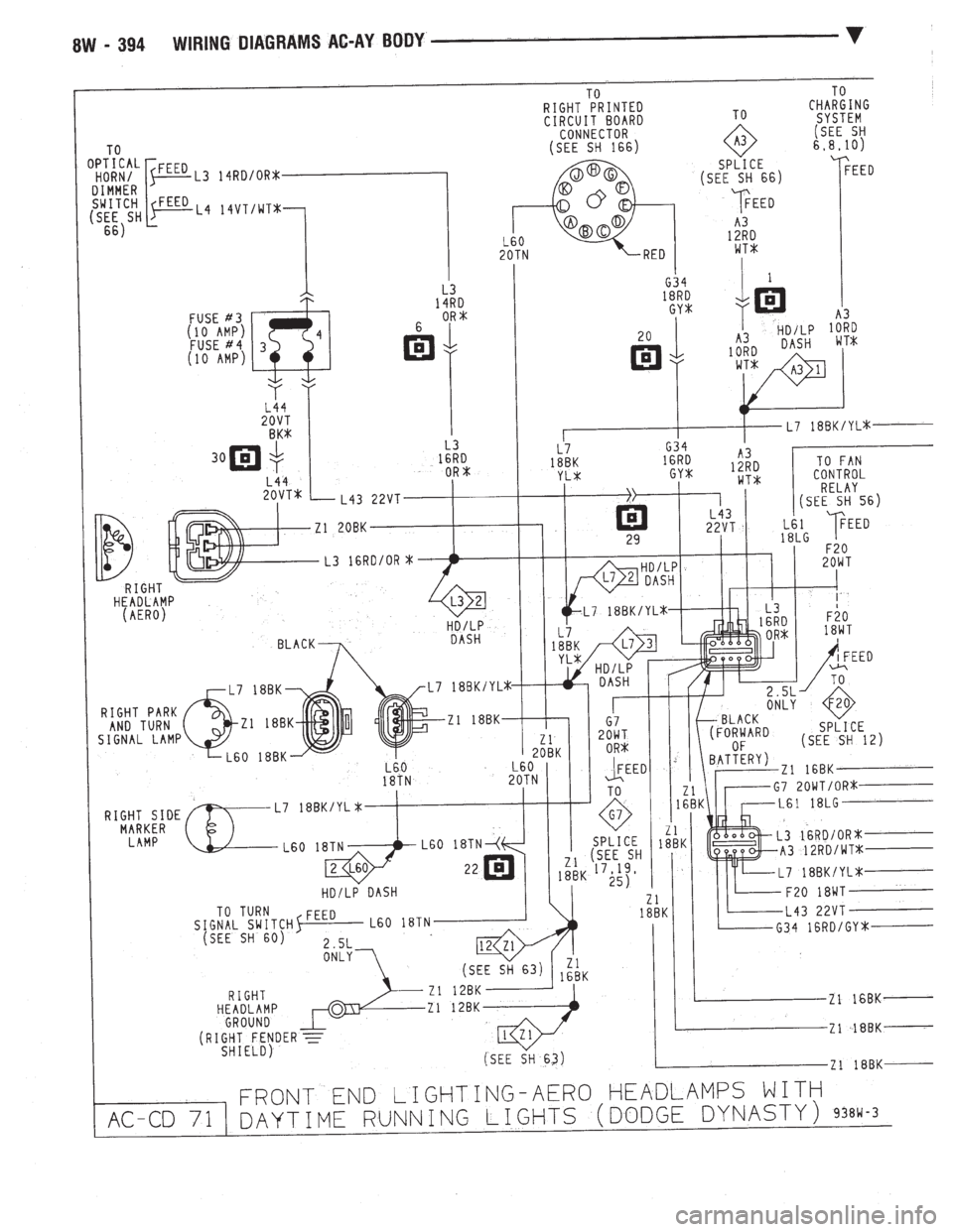 CHEVROLET PLYMOUTH ACCLAIM 1993  Service Manual 