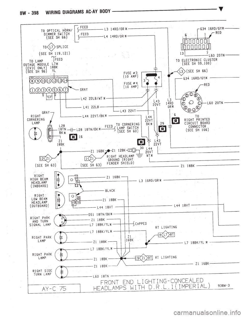CHEVROLET PLYMOUTH ACCLAIM 1993  Service Manual 