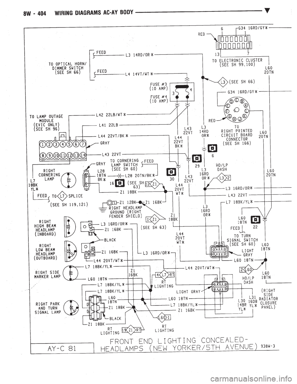 CHEVROLET PLYMOUTH ACCLAIM 1993  Service Manual 