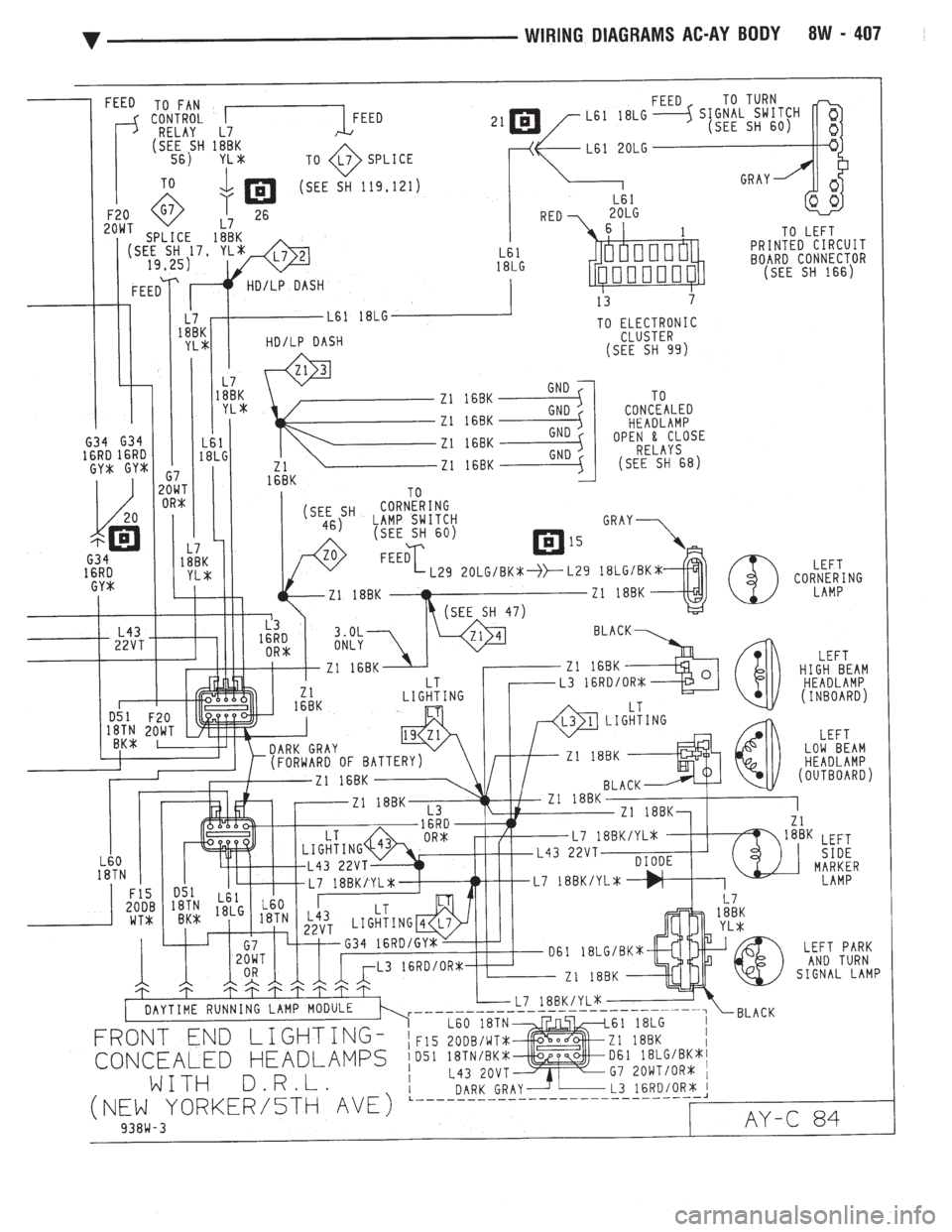 CHEVROLET PLYMOUTH ACCLAIM 1993  Service Manual 