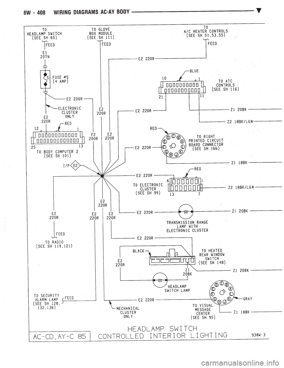 CHEVROLET PLYMOUTH ACCLAIM 1993  Service Manual 