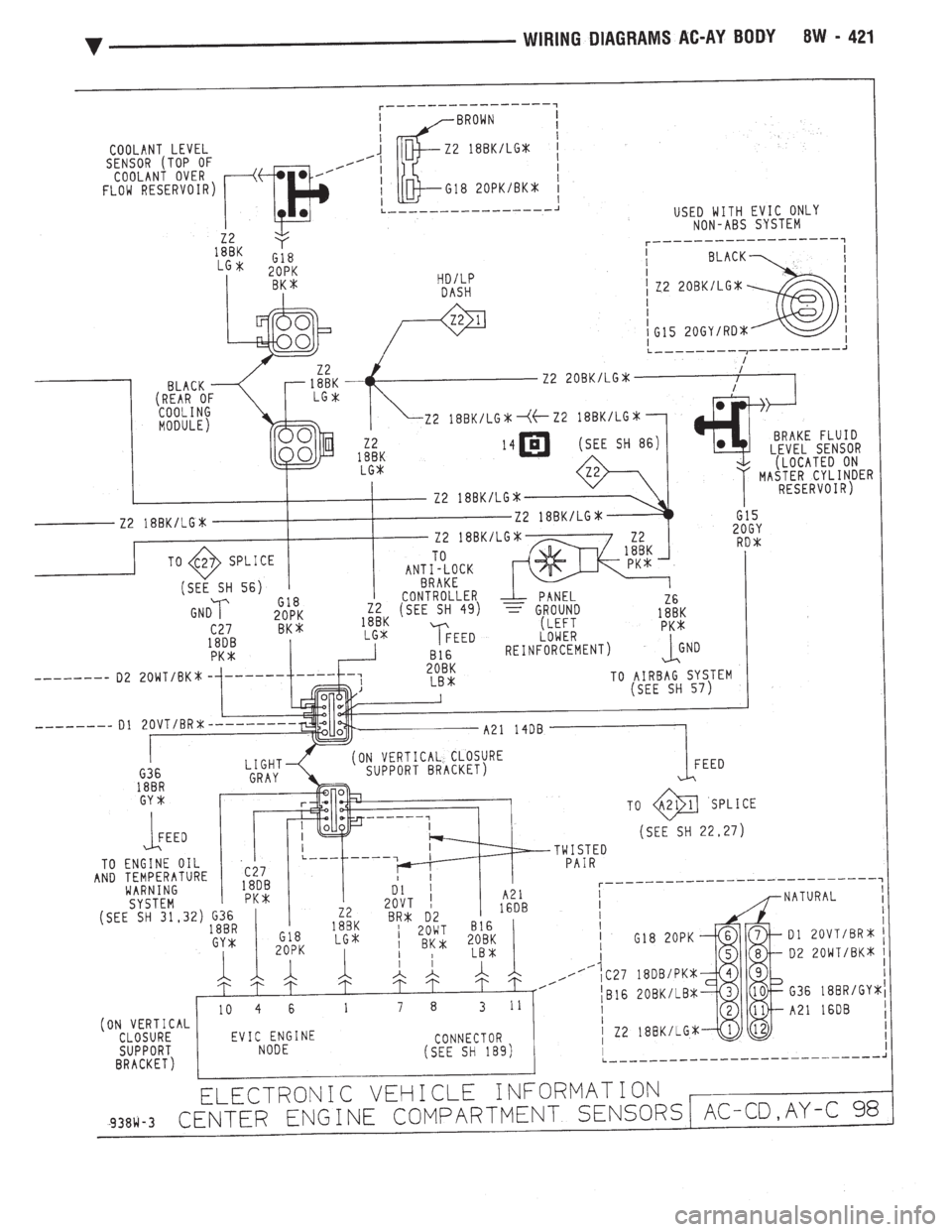 CHEVROLET PLYMOUTH ACCLAIM 1993  Service Manual 