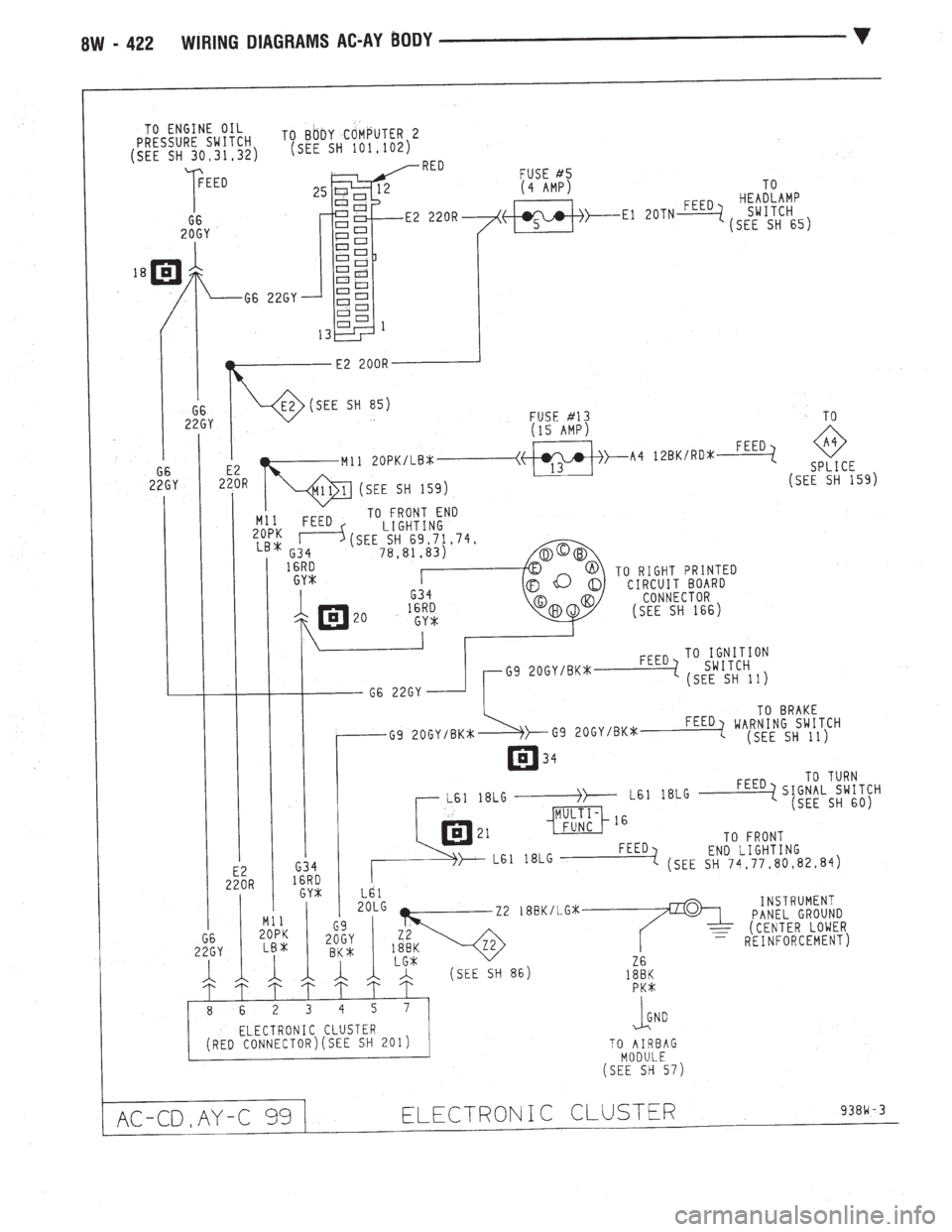 CHEVROLET PLYMOUTH ACCLAIM 1993  Service Manual 