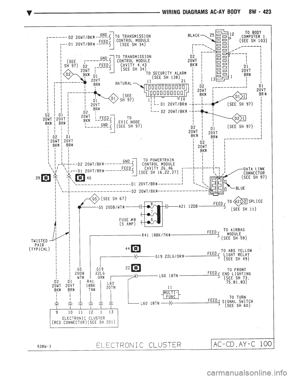 CHEVROLET PLYMOUTH ACCLAIM 1993  Service Manual 