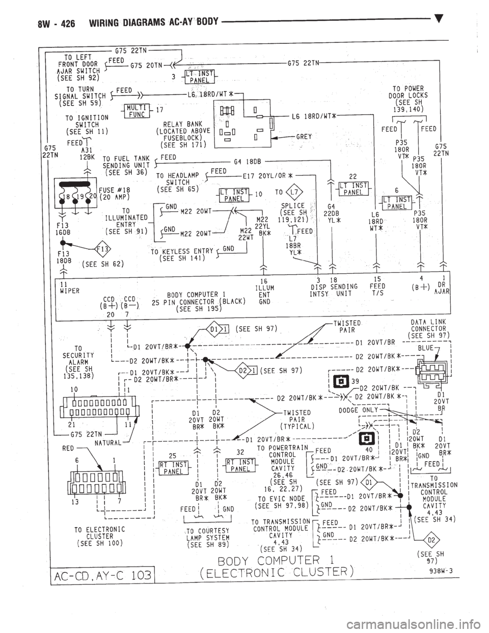 CHEVROLET PLYMOUTH ACCLAIM 1993  Service Manual 