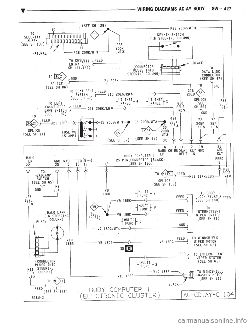 CHEVROLET PLYMOUTH ACCLAIM 1993  Service Manual 