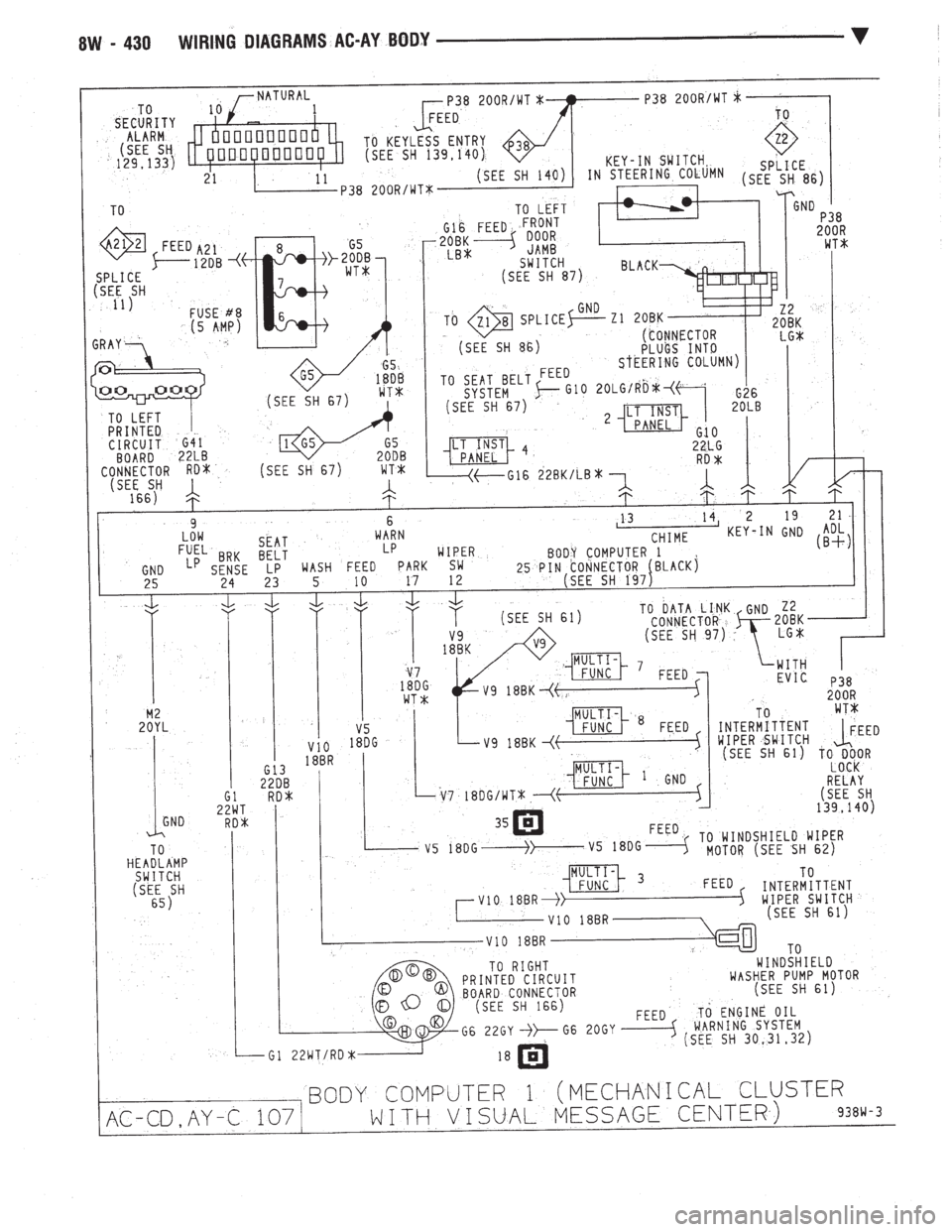 CHEVROLET PLYMOUTH ACCLAIM 1993  Service Manual 