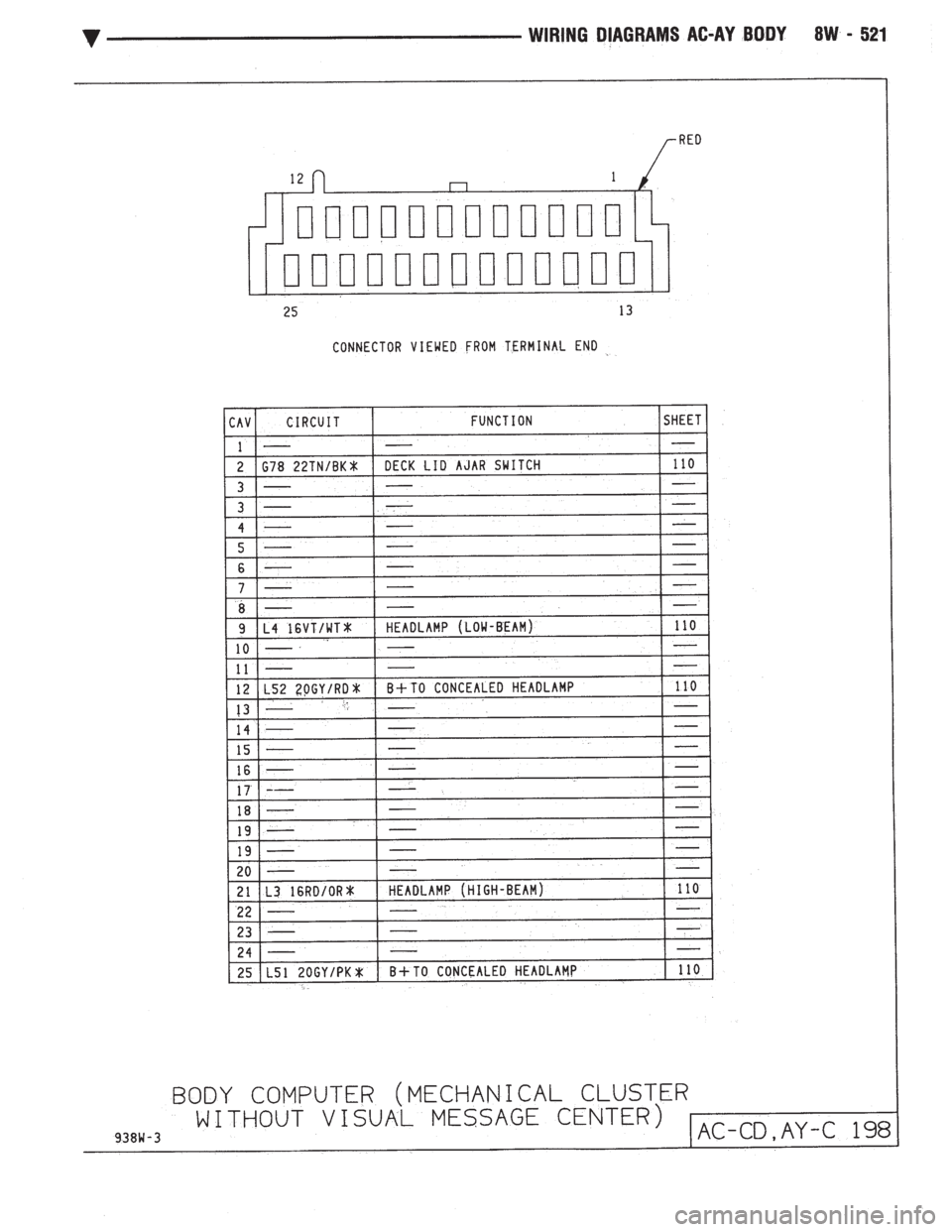 CHEVROLET PLYMOUTH ACCLAIM 1993 Service Manual CHEVROLET PLYMOUTH ACCLAIM 1993 Service Manual