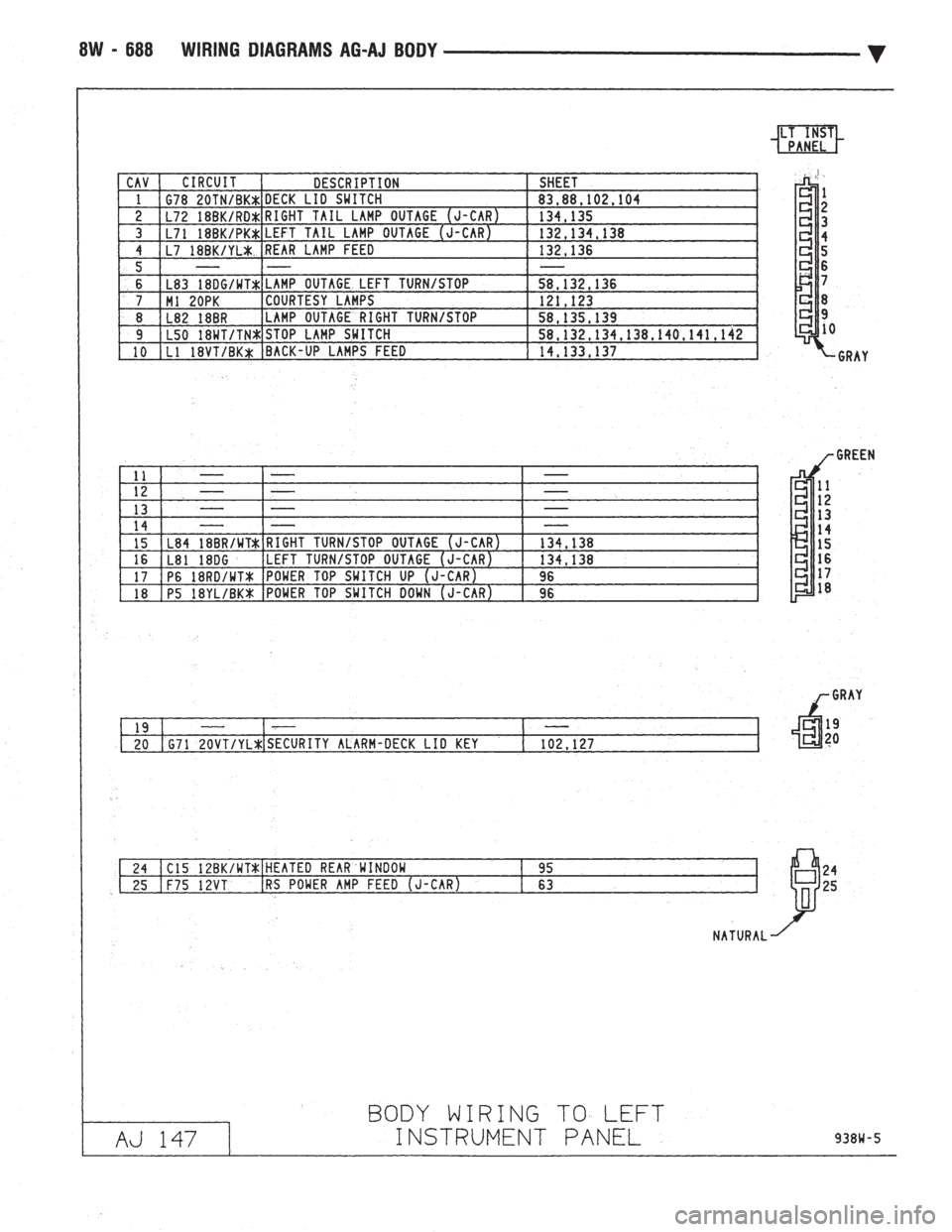 CHEVROLET PLYMOUTH ACCLAIM 1993  Service Manual 