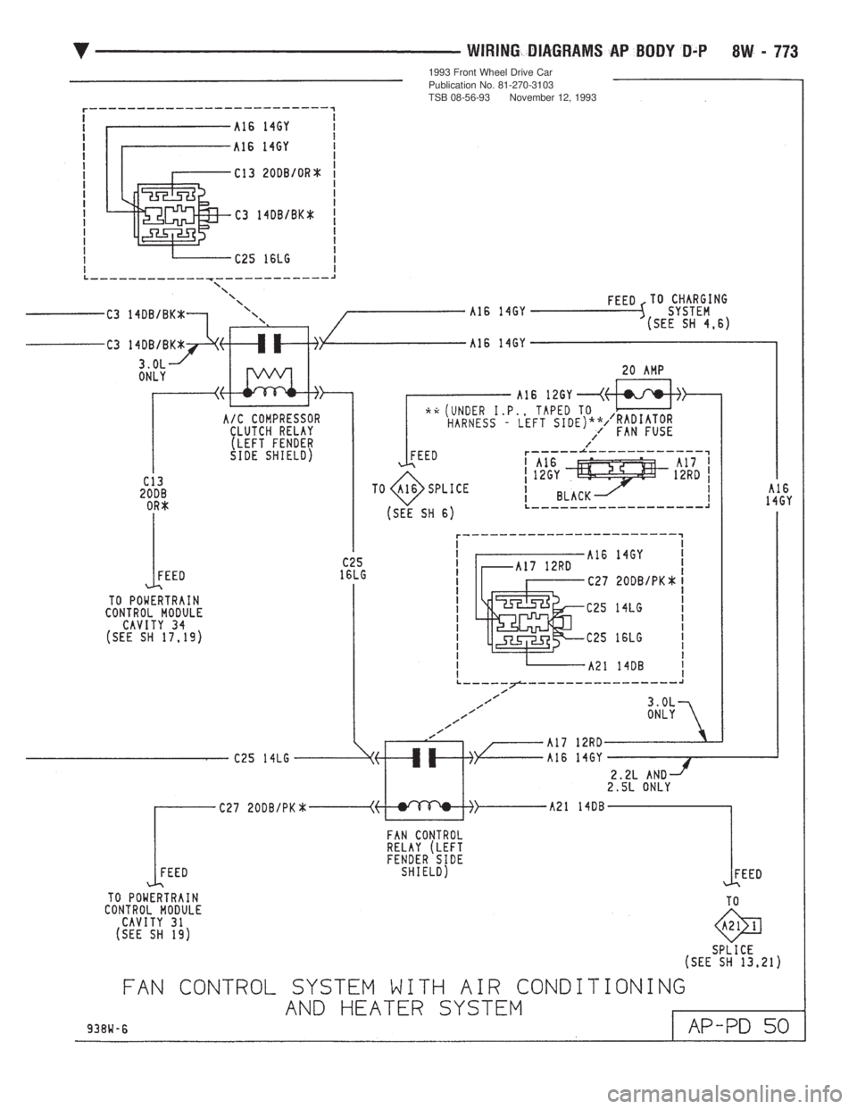 CHEVROLET PLYMOUTH ACCLAIM 1993 Service Manual 1993 Front Wheel Drive Car
Publication No. 81-270-3103
TSB 08-56-93 November 12, 1993 CHEVROLET PLYMOUTH ACCLAIM 1993 Service Manual 1993 Front Wheel Drive Car
Publication No. 81-270-3103
TSB 08-56-93 November 12, 1993