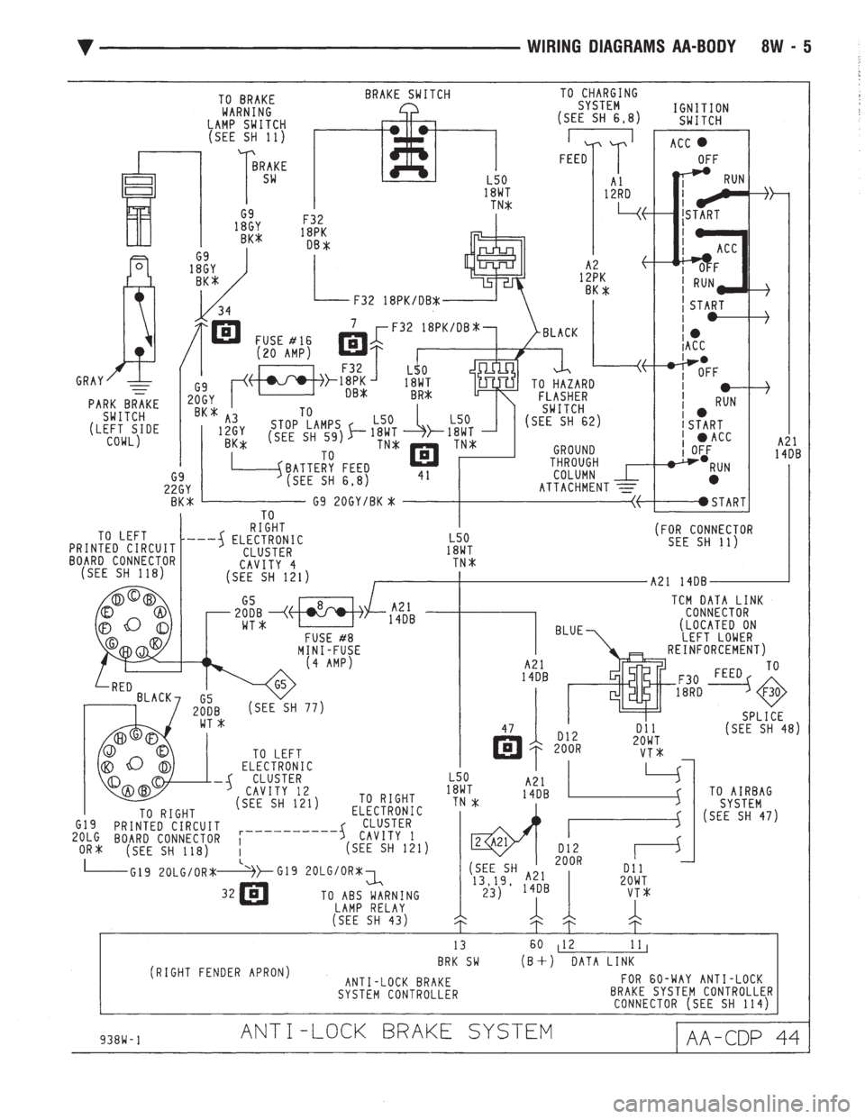 CHEVROLET PLYMOUTH ACCLAIM 1993  Service Manual 