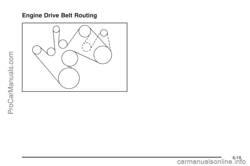 CHEVROLET DURAMAX 2006  Owners Manual Engine Drive Belt Routing
6-19
ProCarManuals.com 