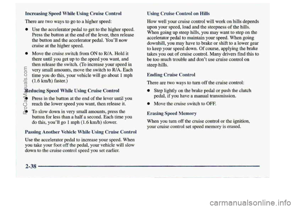 CHEVROLET S10 1998  Owners Manual Using Cruise Control sn Hills 
1 
ProCarManuals.com 