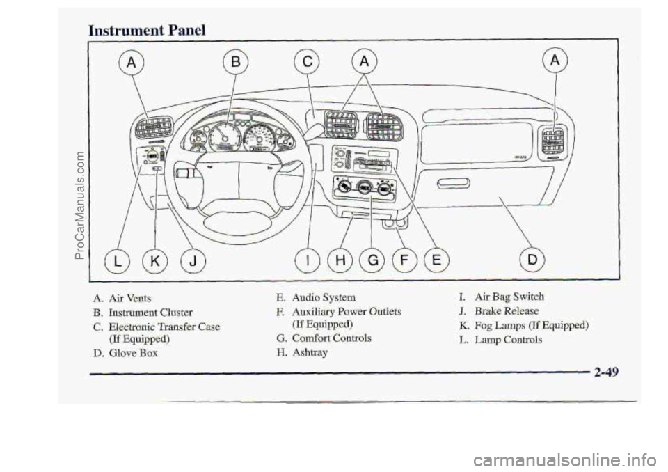 CHEVROLET S10 1998 Owners Manual 1
A. f& Vents
2-49
ProCarManuals.com CHEVROLET S10 1998 Owners Manual 1
A. f& Vents
2-49
ProCarManuals.com