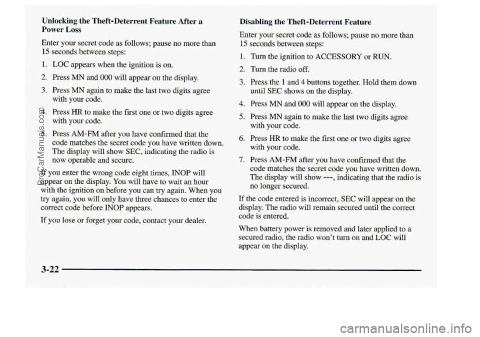 CHEVROLET S10 1998 Owners Manual 3-22:
ProCarManuals.com CHEVROLET S10 1998 Owners Manual 3-22:
ProCarManuals.com
