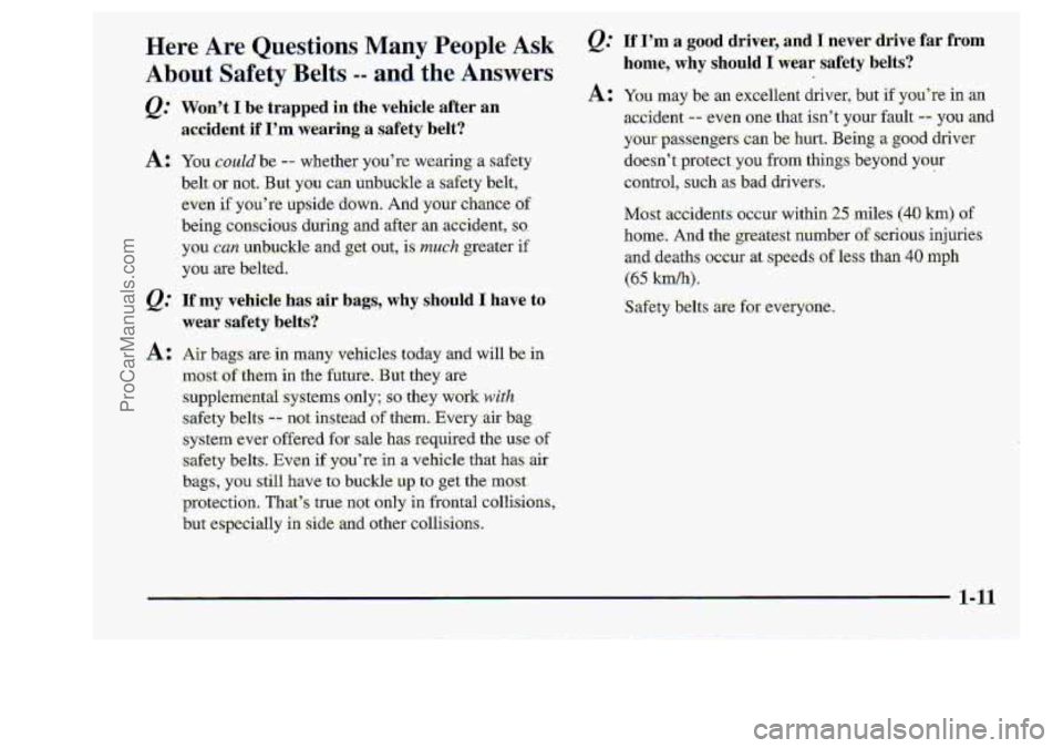 CHEVROLET S10 1998 Owners Manual 1-11 
ProCarManuals.com 