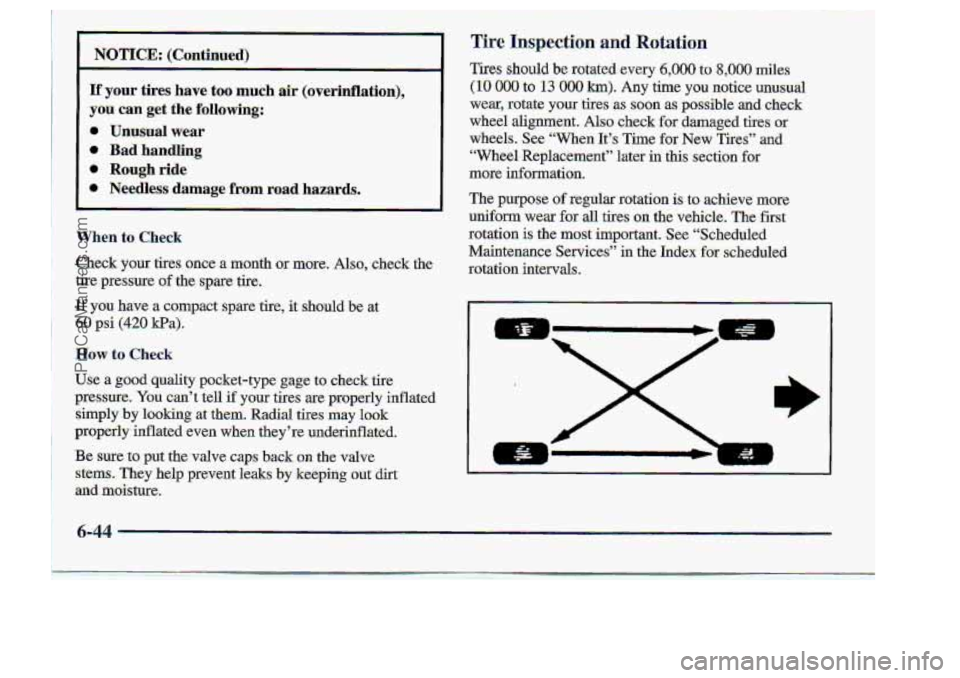 CHEVROLET S10 1998  Owners Manual When to: Check 
7 
6-44 
ProCarManuals.com 