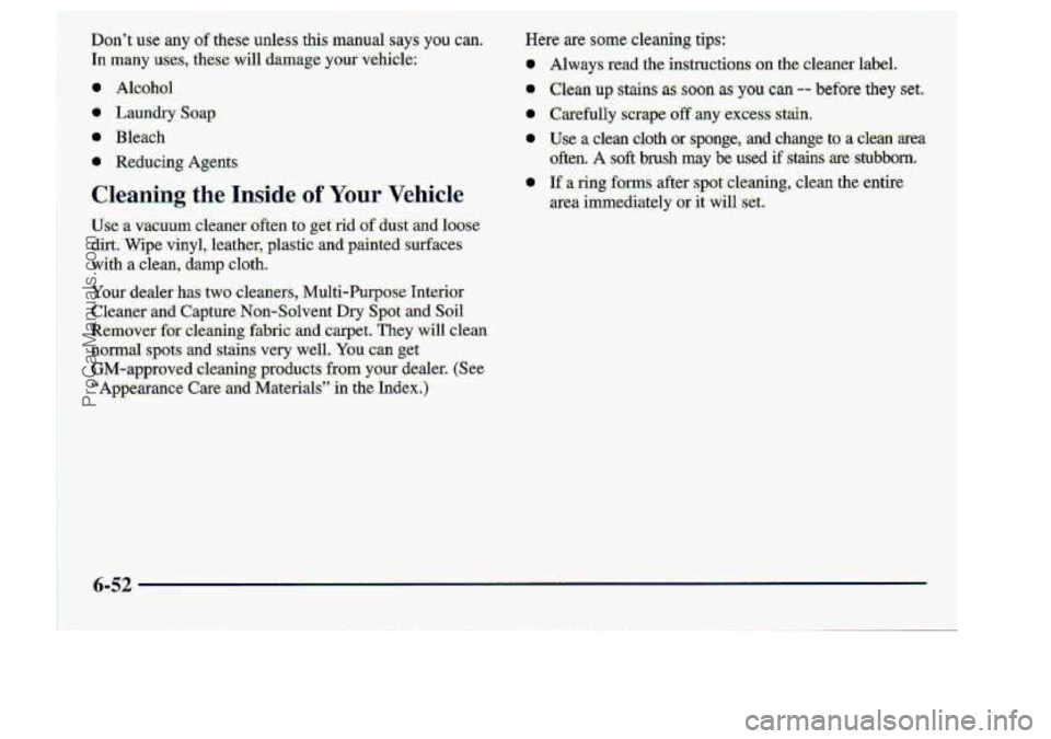 CHEVROLET S10 1998  Owners Manual 6-52 .. __ ._ . . .. _. - .. . . . ._ . . ._. . . . .. .....I...L, .. . ,_” 
ProCarManuals.com 