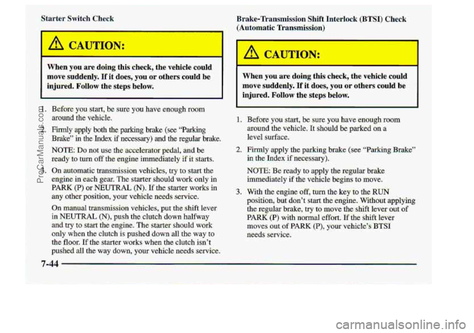 CHEVROLET S10 1998  Owners Manual (Automatic Ttansmission) I 
CAUTION: 
ProCarManuals.com 