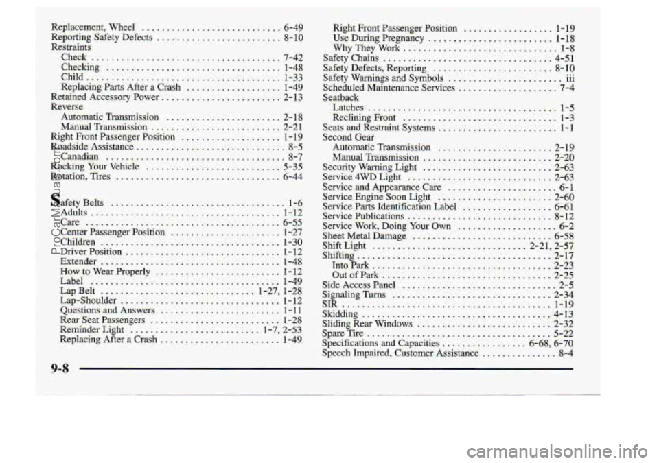 CHEVROLET S10 1998  Owners Manual ProCarManuals.com 