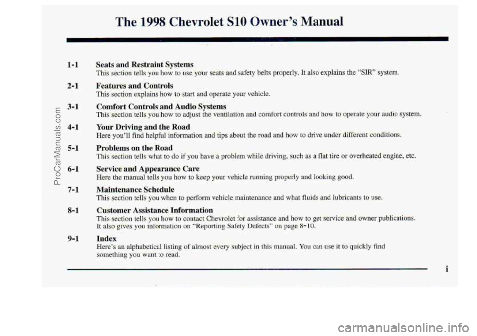 CHEVROLET S10 1998 Owners Manual 7-1
ProCarManuals.com CHEVROLET S10 1998 Owners Manual 7-1
ProCarManuals.com