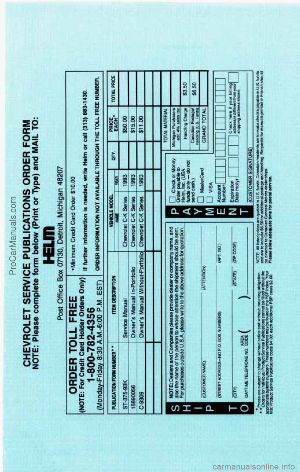 CHEVROLET SUBURBAN 1993 Owners Manual ProCarManuals.com CHEVROLET SUBURBAN 1993 Owners Manual ProCarManuals.com