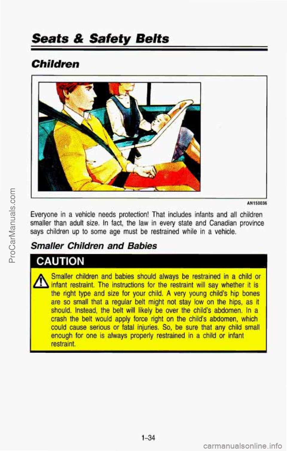 CHEVROLET SUBURBAN 1993 Service Manual Seats & Safety Belts
AN1 50036
Everyone in a vehicle needs protection! That includes infants and all children
smaller than adult size. In fact, the law in every state and Canadian CHEVROLET SUBURBAN 1993 Service Manual Seats & Safety Belts
AN1 50036
Everyone in a vehicle needs protection! That includes infants and all children
smaller than adult size. In fact, the law in every state and Canadian