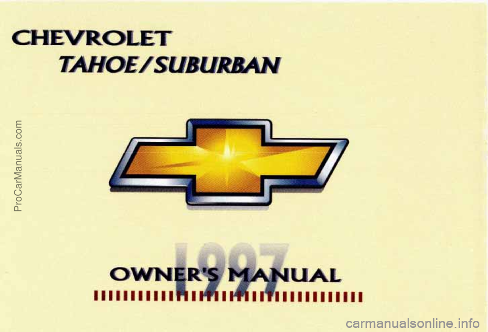 CHEVROLET SUBURBAN 1997  Owners Manual 