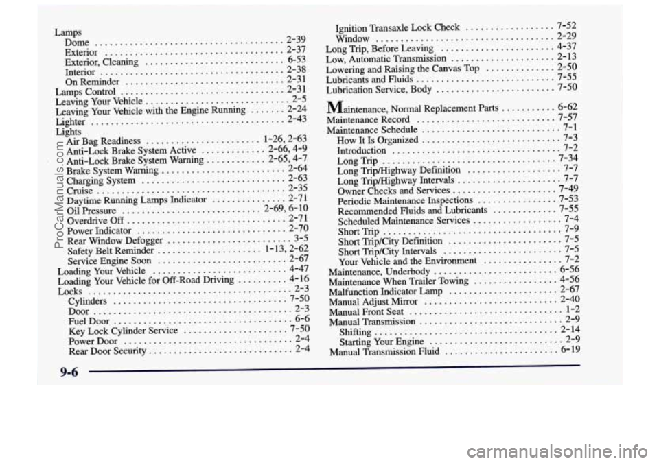 CHEVROLET TRACKER 1997 Owners Manual ProCarManuals.com CHEVROLET TRACKER 1997 Owners Manual ProCarManuals.com