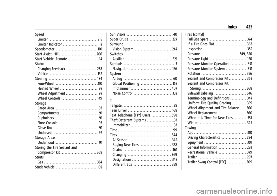 CHEVROLET SILVERADO EV 2024 Owners Manual Chevrolet Silverado EV Owner Manual (GMNA-Localizing-U.S./Canada-
16702912) - 2024 - CRC - 1/13/23
Index 425
SpeedLimiter . . . . . . . . . . . . . . . . . . . . . . . . . . . . . . . . . 215
Limiter CHEVROLET SILVERADO EV 2024 Owners Manual Chevrolet Silverado EV Owner Manual (GMNA-Localizing-U.S./Canada-
16702912) - 2024 - CRC - 1/13/23
Index 425
SpeedLimiter . . . . . . . . . . . . . . . . . . . . . . . . . . . . . . . . . 215
Limiter