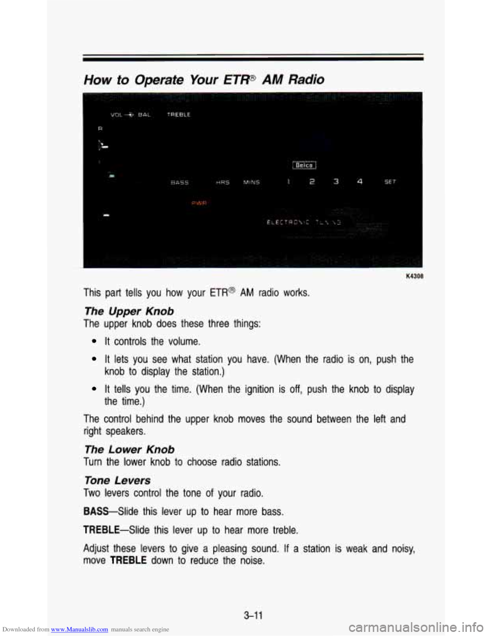 CHEVROLET ASTRO PASSENGER 1993 1.G Owners Manual Downloaded from www.Manualslib.com manuals search engine How to Operate  Your ETW AM Radio 
:. , , !.y:,,::s. . . . , , . . . . . . . -, . . , 
, ,. 
I 
.:..:,. . . . .. : ... . e.., :.i. ;( .:$: :